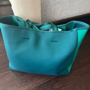 summersalt Teal and Aqua Neoprene Two-Tone Tote